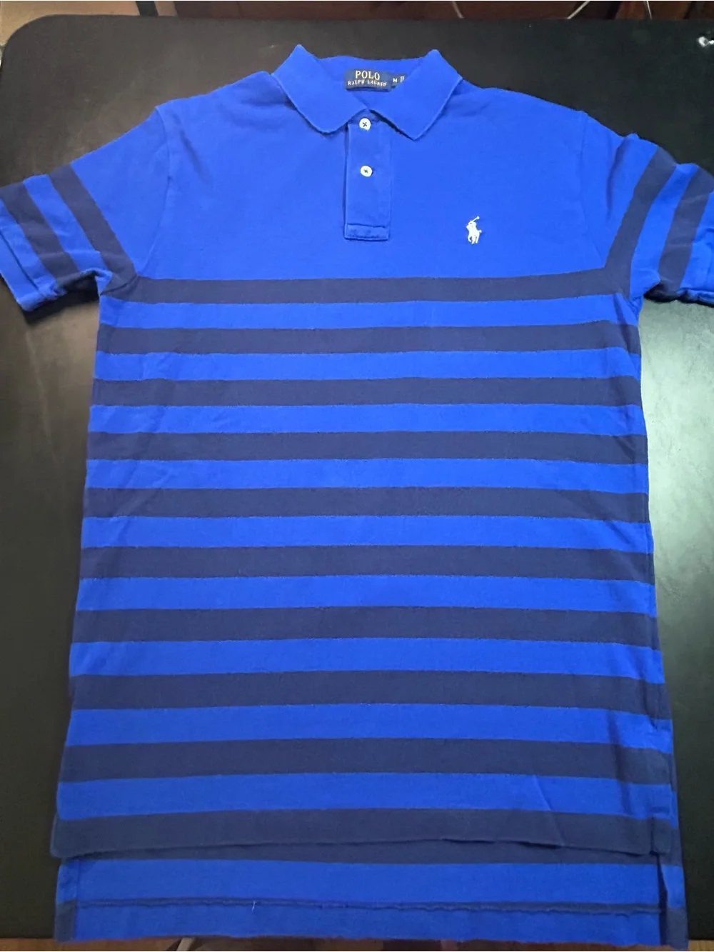 Ralph Lauren Blue and Navy Striped Polo Shirt